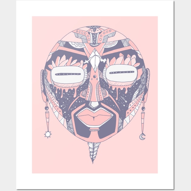 Npink African Mask 2 Wall Art by kenallouis